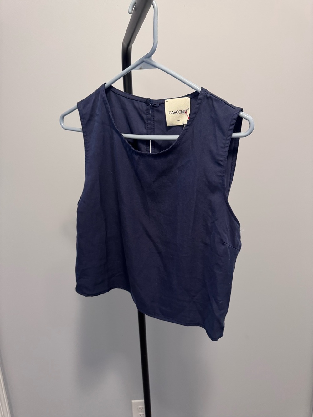 Navy Sleeveless Crop Top